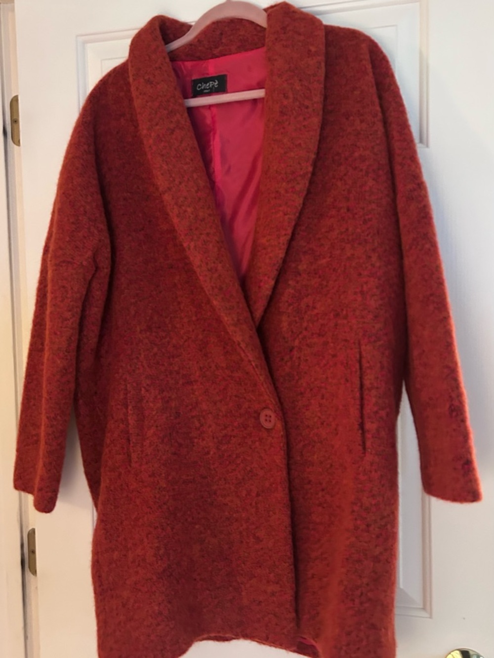 Chepe’ Rust Blend Wool-Blend Coat Sz L